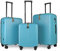 JLY Premium Hard Suitcase Set of 3 – 100% German Covestro Polycarbonate Luggage with 4 Spinner Wheels, TSA Lock, Superior Organisation – Small + Medium + Large – Aqua Blue
