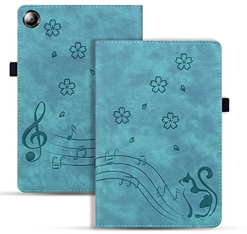 TEDTIKJT Tablet Custodia Compatibile con Lenovo Tab M10 Plus 3rd Gen 10.6 Pollici 2022 (TB125/TB128) Cover Pelle PU Flip Tasca Protezione Supporto Custodia, Verde Gatto