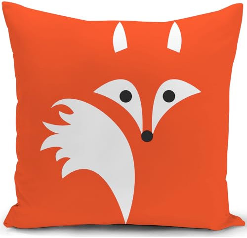 KUNQIAN Kissenbezug Fuchs Kinder Kissen deko Geschenke für Frauen Cartoon sofakissen kissenbezüge dekokissen couchkissen kissenhülle Sofa Schlafzimmer Wohnzimmer Zimmer zierkissen 40x40cm