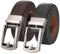 Halinuia 2 Pacchi Cintura Uomo, Cintura Uomo Pelle Cricchetto Automatica Fibbia 30mm, Cintura maschile (Nero, Marrone)