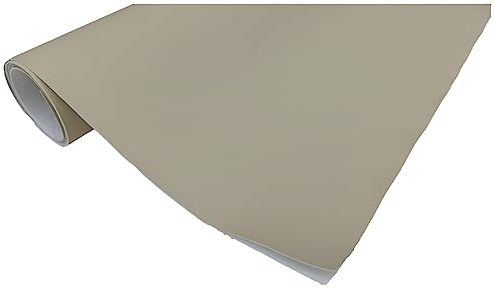 TAPHICEROS Leder Reparatur Set | Cremig 50cm x 140cm | Meterware Kunstleder Selbstklebend Lederreparatur Lederflicken Set Hochwertiges Lederflickenset für Autositz Sofa Möbel Bürostuhl
