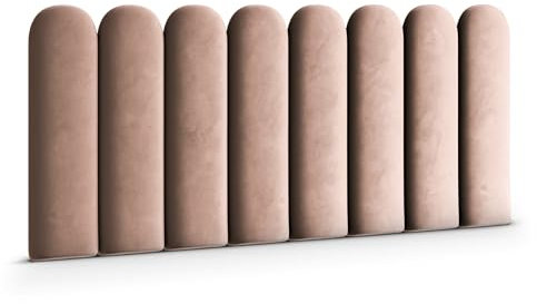 Muralo Panneau mural rembourré, moderne, en velours Magic Velvet, tête de lit, coussin lombaire, pour chambre à coucher, salon, lit, rose, 30 x 80 cm