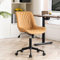 YOUNIKE Armless Office Chair Swivel Desk Chair with Wheels Rolling Computer Task Chair with Back Upholstered Faux Leather Height Adjustable Modern Ergonomic Seat, Tan