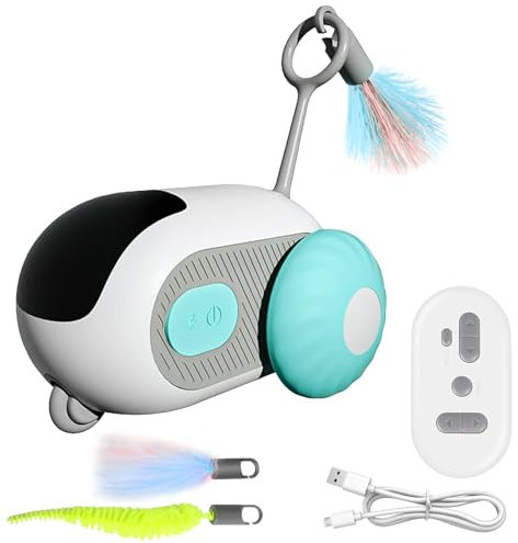 Katzenspielzeug Katzenspielzeug Selbstbeschäftigung Katzenspielzeug Intelligenz Fernbedienungsmodus Plus Automatikmodus Usb Wiederaufladbar Mit Fernbedienung Halten Sie Ihre Katze in Bewegung (Blau)
