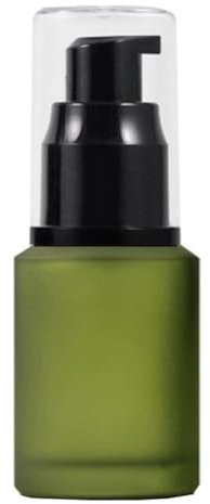 60ML/2OZ Empty Refillable Green Frosted Glass Creams Lotions Bottles with Pump Vial and Clear Cap Cosmetic Dispenser Jars Emulsion Lotion Essence Holder Travel Packing Container