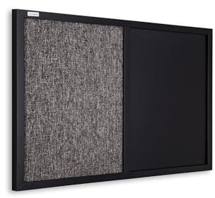 ALLboards KOMBI-Tafel magnetische Kreidetafel und Filz 60×40 cm, schwarz lackierter Holzrahmen