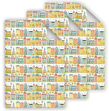 12 Geschenkpapier-Bögen hochwertige reißfeste Geschenkverpackung für Kinder Erwachsene Häuser Geschenkverpackung für kleine Geschenke für Geburtstag Weihnachten (12 Bögen je A3-Format)