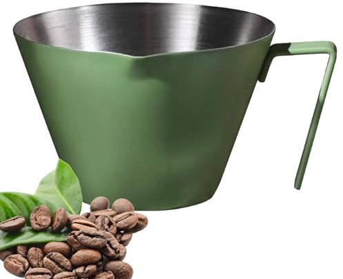 Vaso medidor de espresso – 100 ml vaso medidor de espresso | Vaso medidor de espresso de acero inoxidable con mango | Taza de café | Taza medidora para café casero