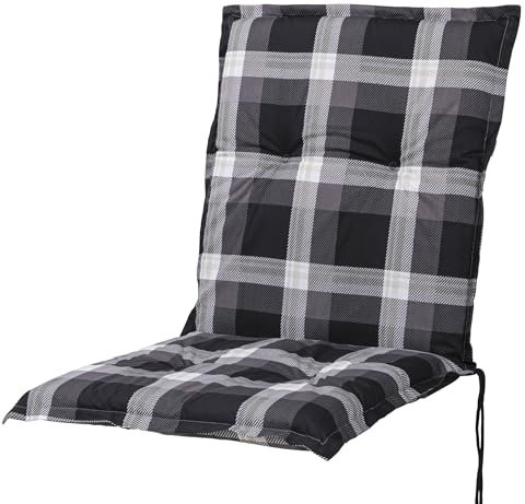 Auflage Niederlehner Naxos10623-800 schwarz-braun-beige kariert 100x49x6 cm Sun Garden