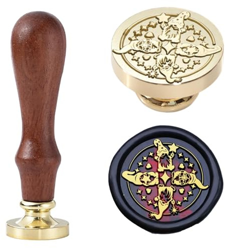 Wachssiegelstempel – Gnom-Party-Thema, versiegelter Stempel, 30 mm, Siegelwachsstempel mit Griff für Geschenkverpackungen, Umschläge, Briefe, Basteln, DIY