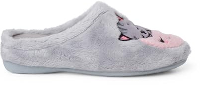 Pisamonas Pantoffeln im Clog-Stil mit Katzen- und Mondmotiv