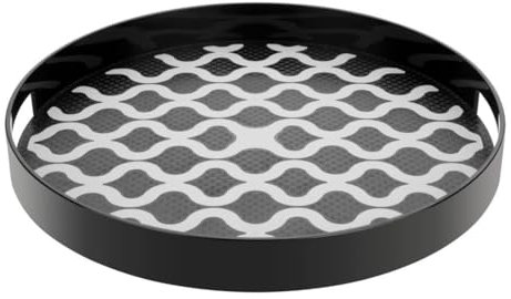 Olympia Kristallon PC Round Non Slip Tray with Handles - 355mm 14