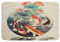 Loussiesd Kinder Chinesische Tinte Malerei Badematte 40x60cm Karpfen Koi Fische Japanisch Badteppiche für Badezimmer Wohnzimmer Bringen Glück Fisch Badezimmerteppich