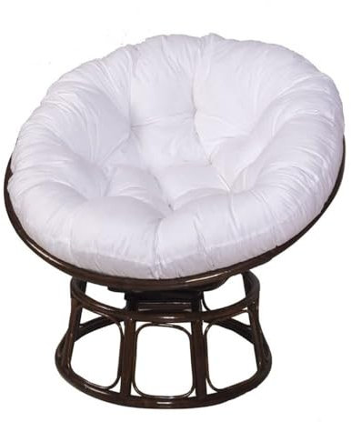 Dicke, runde Stuhlkissen für den Außenbereich, Garten, Balkon und Wohnzimmer, weiche Sesselkissen für Rattansessel (Weiß, 180 x 180 cm)