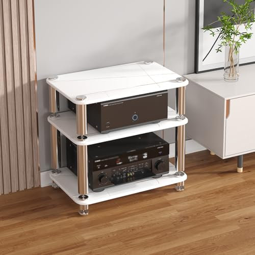 Plattenspielerständer, Medienschrank TV-Ständer, kleines Eck-Entertainment-Center-Soundschrank, AV-Medienständer, Sound-Rack-Spieleregal, Videospiel-Rack Audiokomponenten-Aufbewahrung (weiß, 60