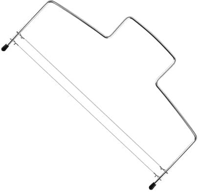 Diffaxy Tortenschneider, Professioneller Kuchenschneider aus Edelstahl 32 cm, Doppellagiger Schneiddraht, Tortensäge-Draht höhenverstellbar für gleichmäßige Tortenschichten