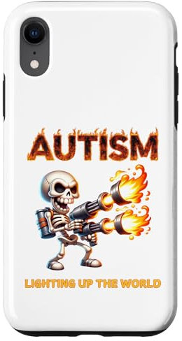 Autism Lighting Up the World Funny Autistic Skeleton Design Case for iPhone XR