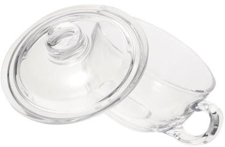 Cabilock Glass Soup Bowl with Handle Cereal Bowls with Lid Oatmeal Bowl for Breakfast Kitchen Glassware
