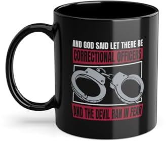 And The Devil Ran In Fear Taza de Café | Taza de café con guardia de la prisión | Taza negra (10217W)