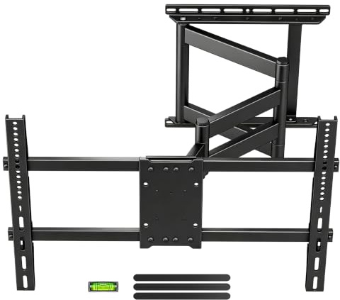 XINLEI Soporte TV Pared con Brazo Articulado Extralargo de 741mm para Pantallas Planas/Curvas de 32-75, Movimiento Completo con Inclinación -10°/+5° y Giro ±90°, VESA Máx 600x400mm, hasta 45kg