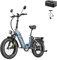 Fafrees FF20 Polar Fatbike E-Bike für Herren & Damen | 20 Zoll Klapprad | 48V 12Ah*2 Akku | 65N.m Motor, 150kg Tragfähigkeit | 170KM Reichweite (Hecktasche + Pumpe, Blau)