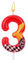 Racing Cars Themed Birthday Candle, Red Racing Car Lightning Number Candle Perfect Cake Toppers and Birthday Anniversary and Theme Party Decoration Supplies(Number 3)