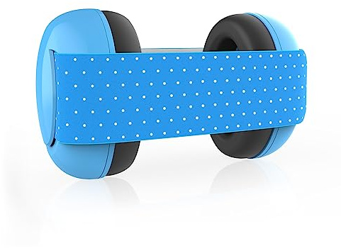 LUM9EX8 Baby Ear Defenders 21dB NRR, Noise Cancelling Headphones for Infants 0-36 Months, Hearing Protection for Babies - Safe & Comfortable for Travel, Sleeping, Sensory Sensitivity (Blue)