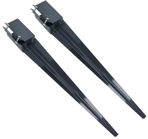 Fence Post Holder Support Drive In Spike Grey 75mm x 75mm x 750mm 2PK