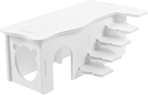 NUOBESTY Hamster Versteckplattform aus PVC mit Kletterleiter und Meerschweinchen Lebensraum Sicheres Spielhaus und Unterhaltungsplattform für Kleine Haustiere