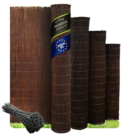Wicker garden Premium Imprégnée Canisse en Osier 70 x 300 - Naturel Brise-Vue Clôture pour Jardin, Balcon et Terrasse - Protection Contre Le Vent & Le Soleil - 60 Dimensions