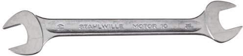 Stahlwille Nr. 10 Doppelmaulschlüssel MOTOR Schlüsselweite 18 x 19 mm L.220 mm metrisch, Chrome-Alloy-Steel, verchromt, 10-18X19, Silber