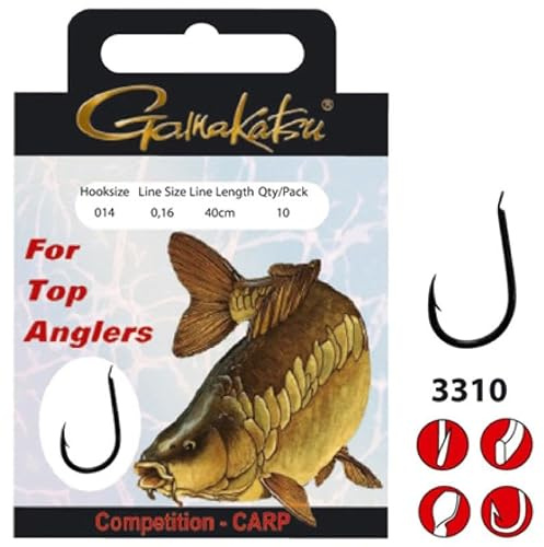 GAMAKATSU BKS-3310B CARP Feeder Hair RIGS 70cm Gr. 8 Karpfen/Feederh.