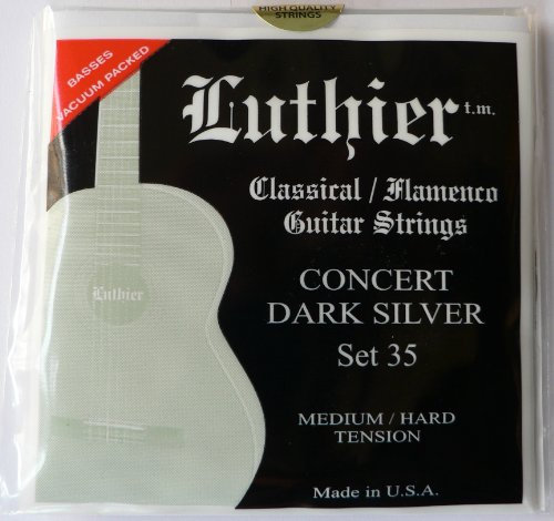 Luthier Concert Dark Silver - Juego de 35 cuerdas de nailon para guitarra de concierto (tensión media/dura)