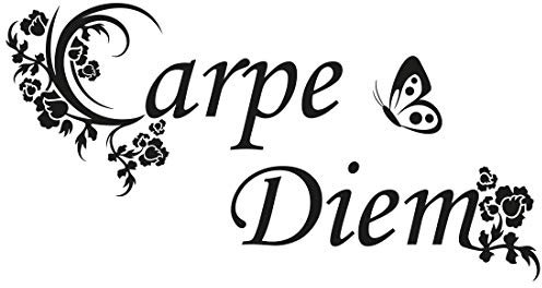Wandtattoo Carpe Diem - Größe: S - 50cm x 26cm - 23 mögliche Farben