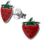 Laimons Mädchen Kids Kinder-Ohrstecker Ohrringe Kinderschmuck Erdbeere beere Pflanze rot grün aus Sterling Silber 925
