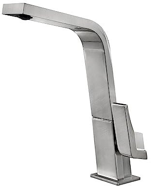 Teka IC 915 - Grifo de Cocina Monomando, Caño Alto Plano Giratorio, Temperatura Precisa, Suavidad en el Manejo, Aireador Anticalcáreo, Color Acero Inoxidable