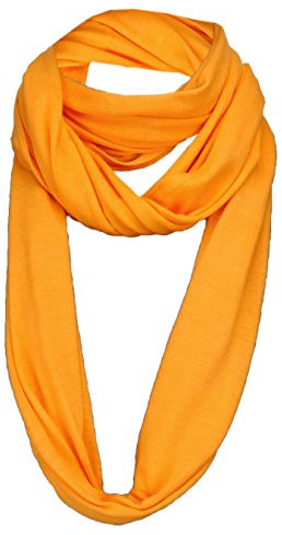 TigerTie Loop Schal in orange einfarbig Uni - Gr. 180 x 40 cm - Rundschal