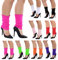 Ladies Hot Pink Leg Warmers - 80s Fancy Dress Accessory - 1980s Pop Star Dancer Icon Neon Rave Dance Roller Disco