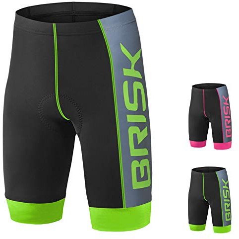 Brisk Bike Women's Cycling Shorts, Black/Green, M, Regular, Regular, Alpha, Mid Rise, Polyester, Boy Shorts