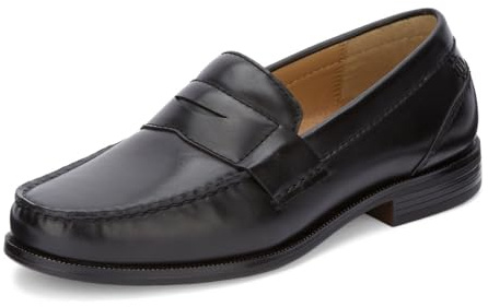 DOCKERS Mens Colleague Penny Loafer Shoes, Black, 11 M