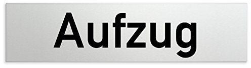 Türschilder24 Aluminium Türschild Aufzug 160 x 40 x 1,5mm (Oberfläche veredelt) • Selbstklebend