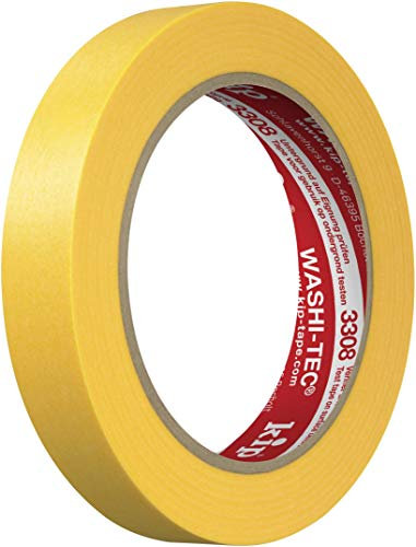 kip WASHI-TEC Goldkrepp - Klebeband 18 mm x 50 m - Sehr Dünnes Klebeband für Innen & Außen - Scharfe Farbkanten ohne Unterlaufen - Hohe Klebkraft