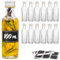 12 Bouteilles Verre 100ml avec Bouchon a Vis - Bouteille avec 12 Étiquettes et Marqueur - Bouteille Vide Verre pour Liqueurs, Huile, Vinaigrette