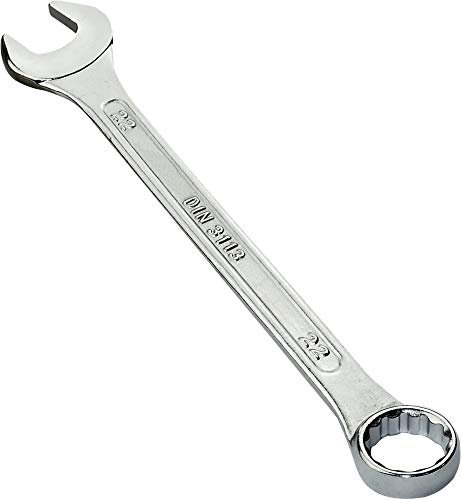 AERZETIX - Llave Plana combinada métrica 22mm - extremo abierto y anillo/ojo 12 lados - en acero CR-V para Apriete/Ensamble - Mango recta - DIN 3113 - Color plata - C45571