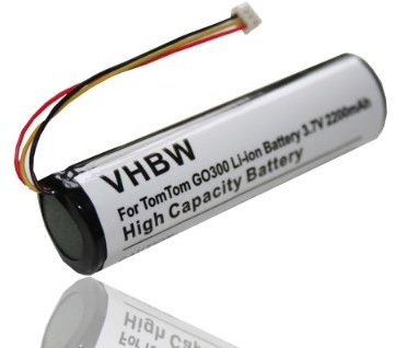 vhbw Akku kompatibel mit Tomtom Go 600, 510, 710, 700, Classic, 910, 300, 500, 400 GPS Navigation Navi (2200 mAh, 3,7 V, Li-Ion)