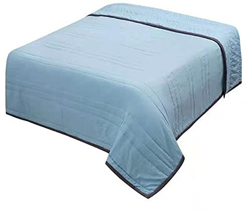FANSU Couvre Lit Matelassé Réversible Dessus de Lit Couverture Climatisation Couette Parure de Lit Canapé l'Air Conditionné Imprimé Courtepointe (Bleu Pur,140x200cm)