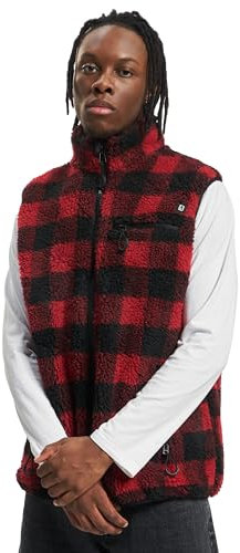Brandit Teddyfleece Vest Men, Rot-Schwarz, Größe 3XL