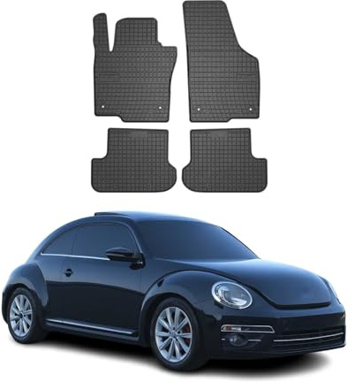 OMAC Fußmatten für VW Beetle 2011-2019 Gummi 4tlg Schwarz | Automatten, Gummimatten, Allwetter, Antirutsch, fahrzeugspezifisches Produkt, wasserdicht