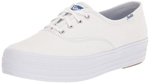 Keds Women's The Platform Sneaker, White, 8