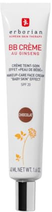 Erborian BB Creme mit Ginseng - Getönte Tagespflege mit Babyhaut-Effekt - 5-in-1 koreanische Gesichtscreme mit LSF 20 - Hautton: Schoko - 40 ml